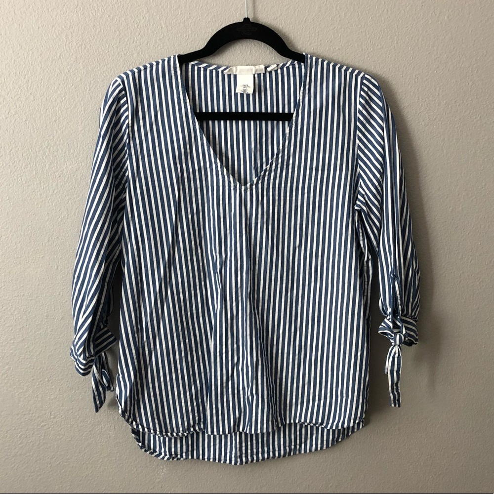 Blue & White Striped Blouse